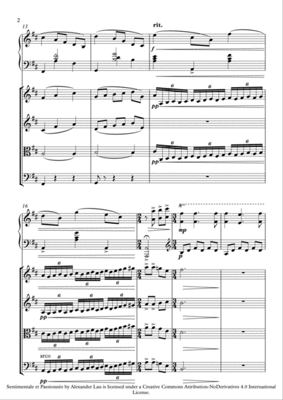 Sentimentale et Passionnée Piano Quartet scores gallery preview page 3