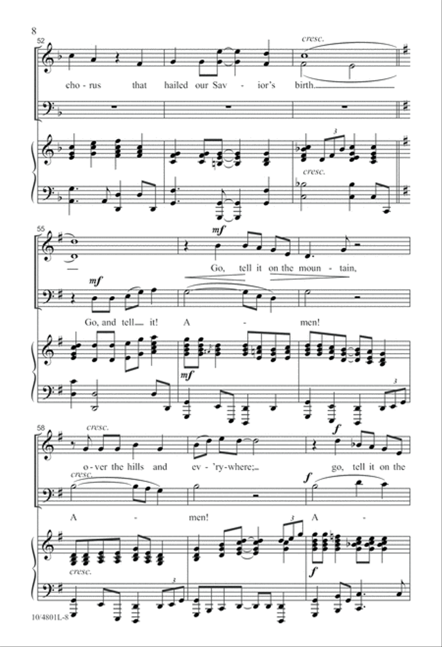 Amen! Tell It on the Mountain! 3-Part scores gallery preview page 8
