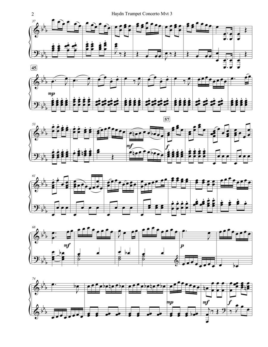 Haydn Trumpet Concerto Mvt 3 Trumpet scores gallery preview page 2
