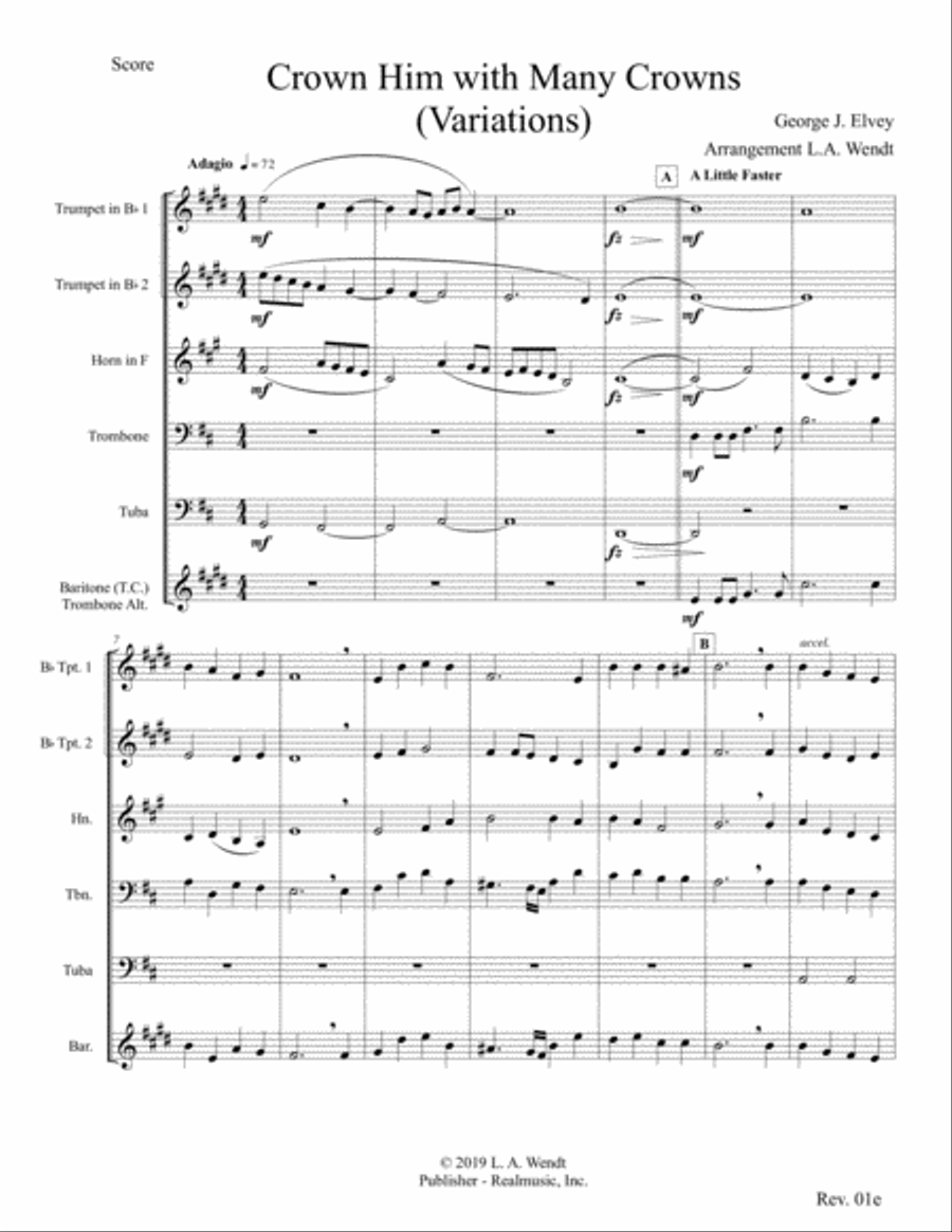 Crown Him with Many Crowns for Brass Quintet Brass Quintet scores gallery preview page 1