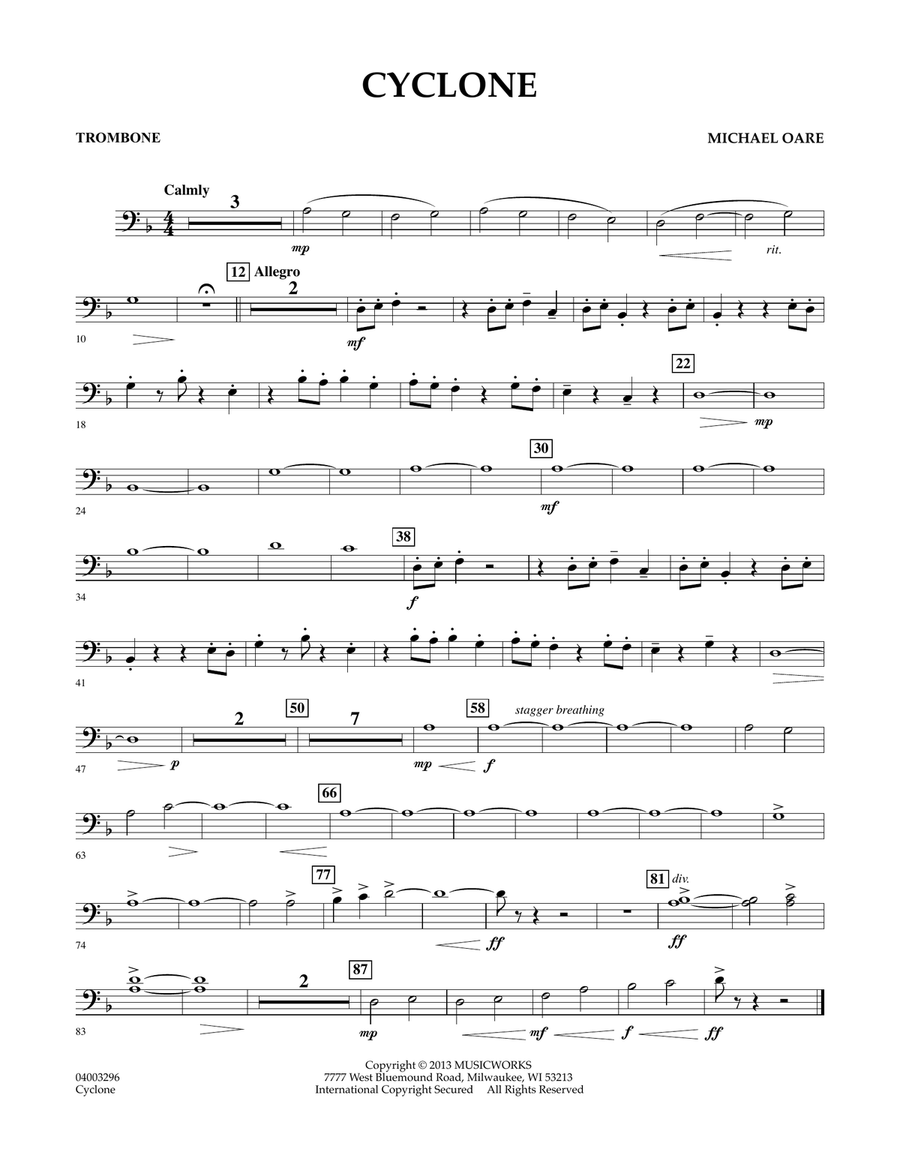 Cyclone - Trombone Cyclone - Trombone Concert Band scores gallery preview page 1