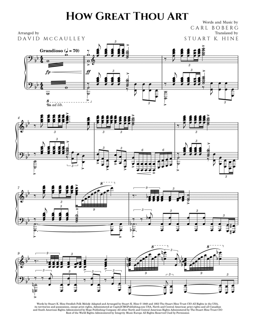 How Great Thou Art Piano Solo scores gallery preview page 1