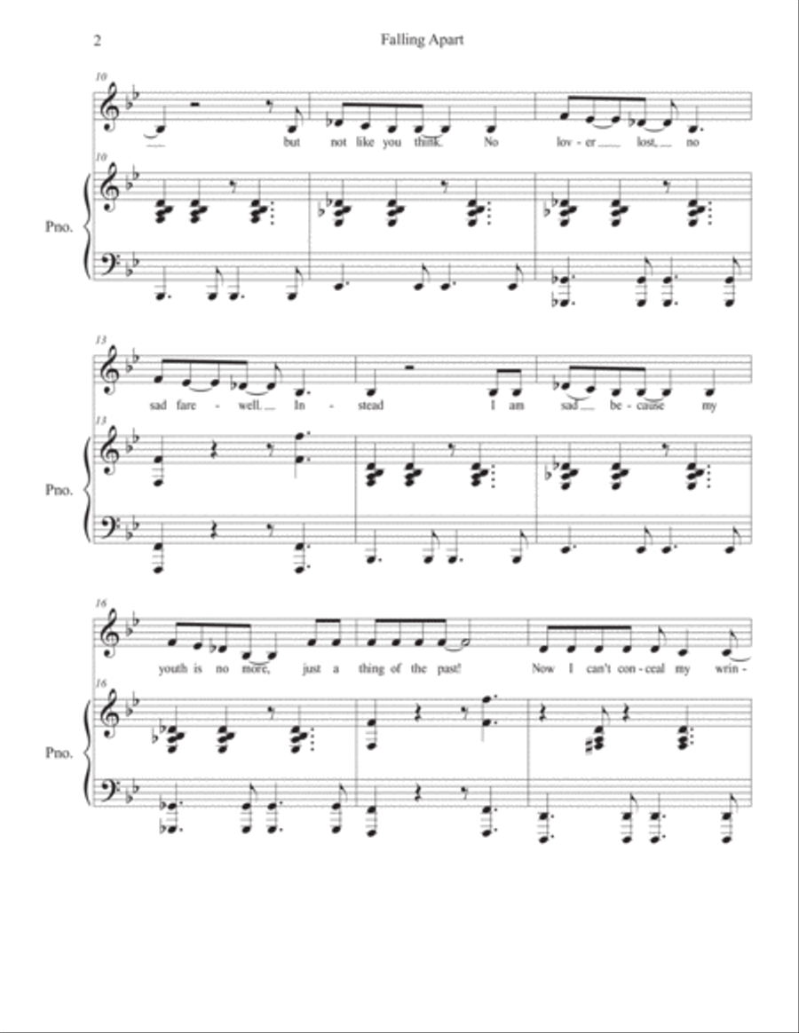 Falling Apart-A Cabaret Song Voice Solo scores gallery preview page 2
