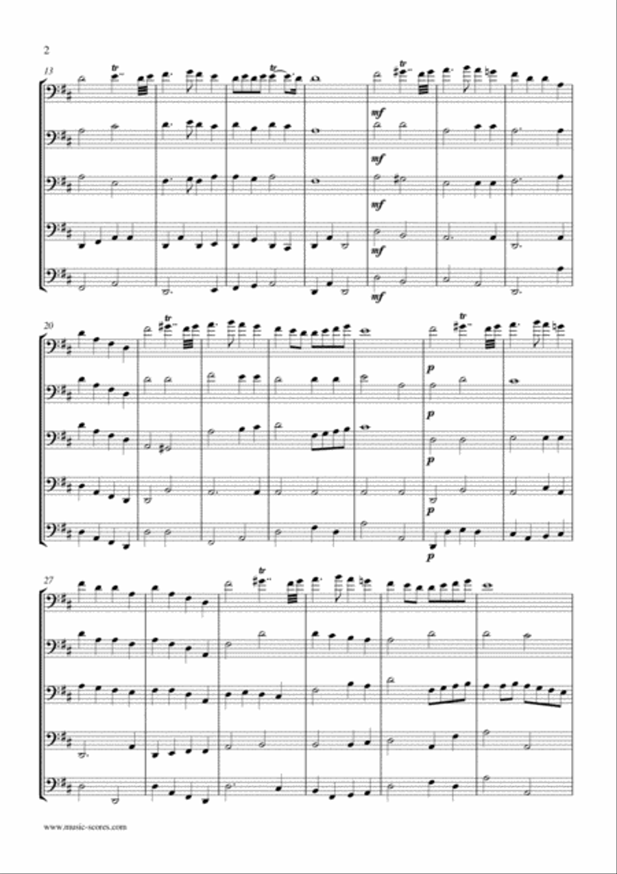 Clarke: Trumpet Voluntary, or Prince of Denmark's March: Bassoon Quintet Woodwind Quintet scores gallery preview page 2