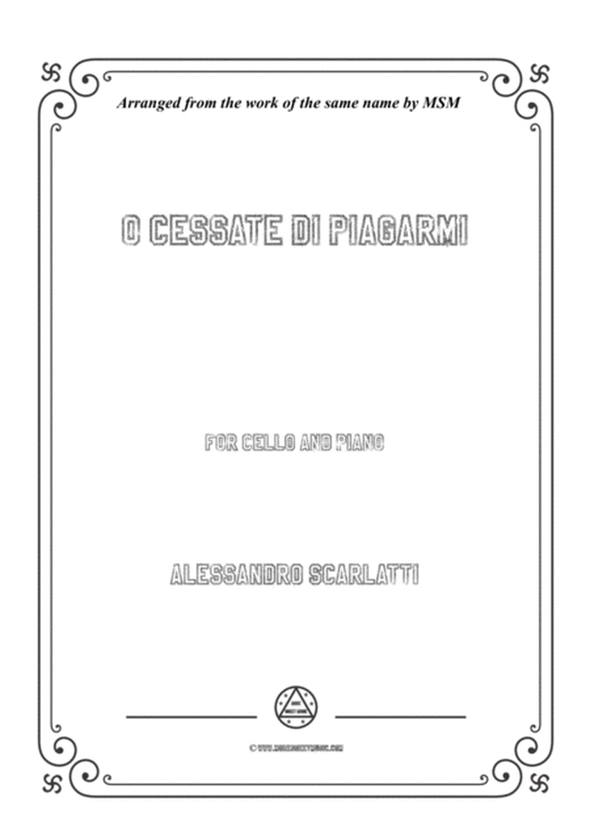 Scarlatti-O cessate di piagarmi,for Cello and Piano image number null