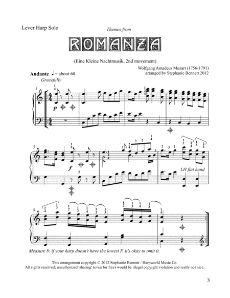 Romanza from Eine Kleine Nachtmusik (LEVER harp version) image number null