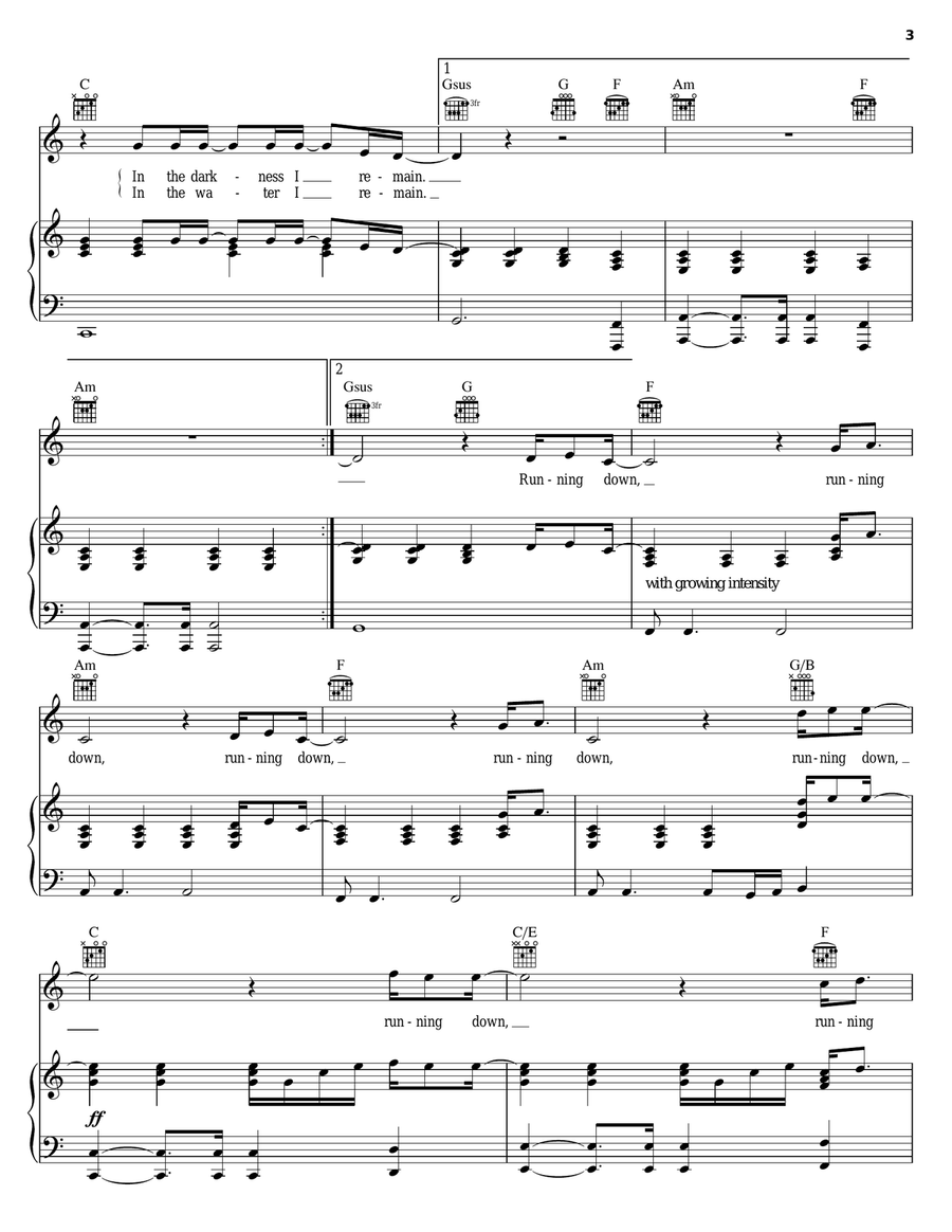 Remember When It Rained Piano, Vocal, Guitar scores gallery preview page 3