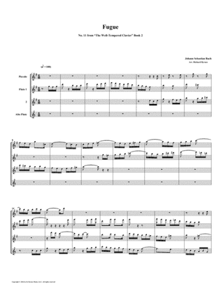 Book cover for Fugue 11 from Well-Tempered Clavier, Book 2 (Flute Quartet)