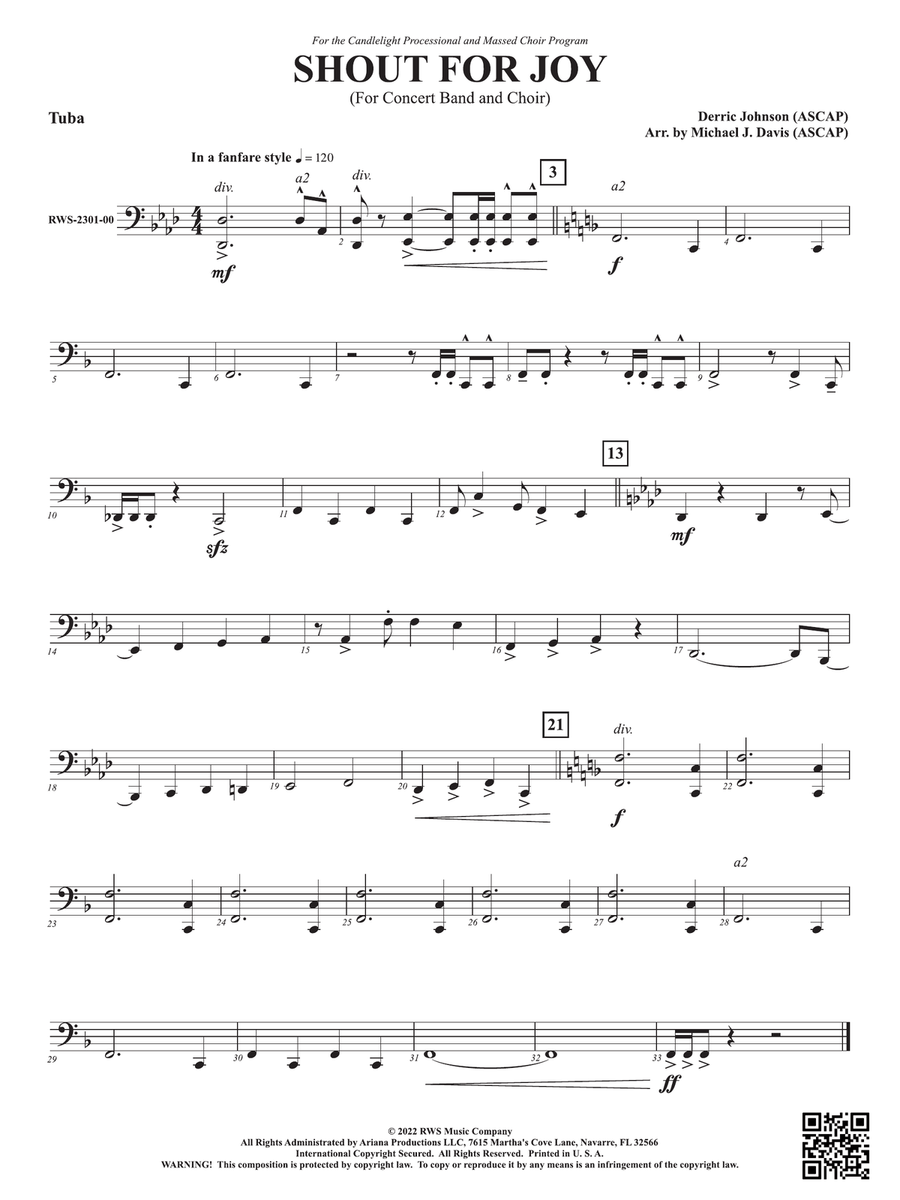 Shout for Joy - For Concert Band and Choir: Tuba