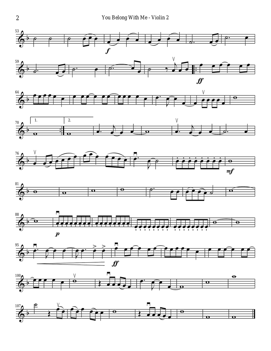 You Belong With Me String Quartet scores gallery preview page 5