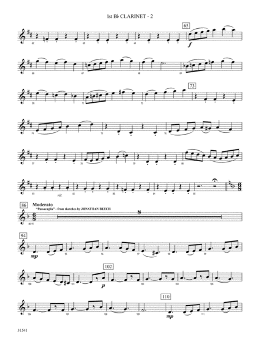 Courage: 1st B-flat Clarinet Full Orchestra scores gallery preview page 2