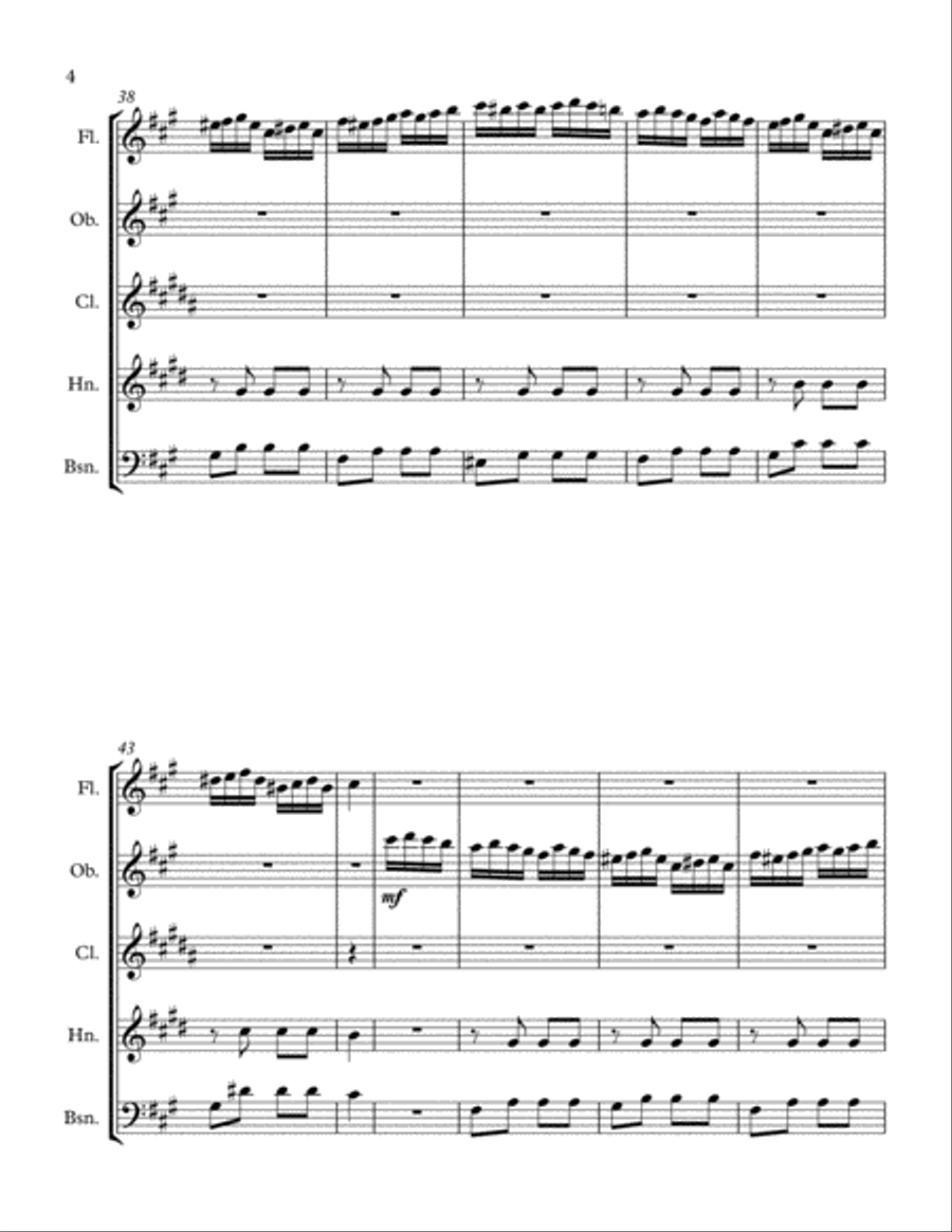 Turkish March for Woodwind Quintet (Rondo Alla Turca) Woodwind Quintet scores gallery preview page 4