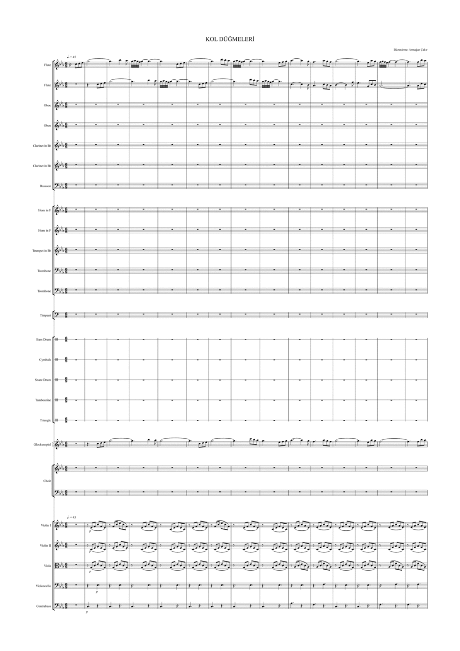 Kol Dugmeleri Full Orchestra scores gallery preview page 1