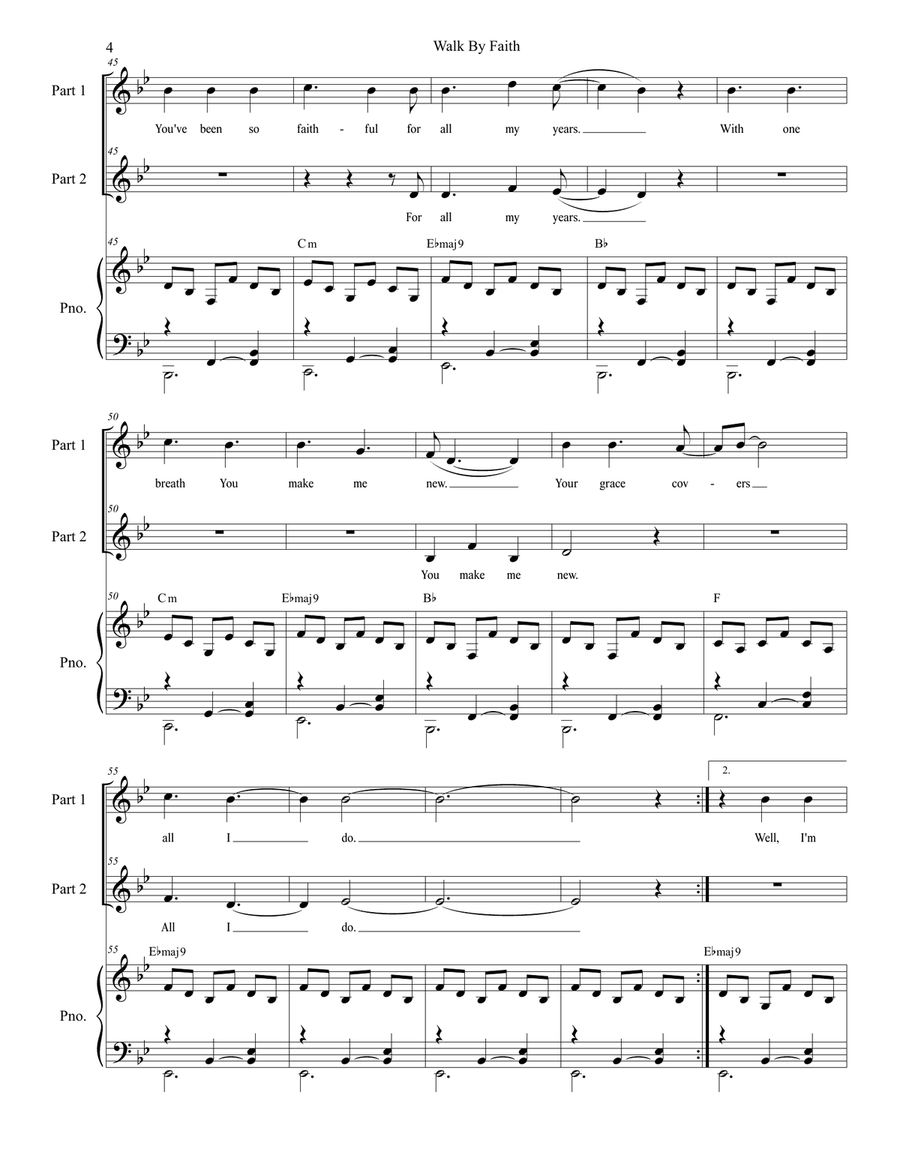 Walk By Faith 2-Part scores gallery preview page 4