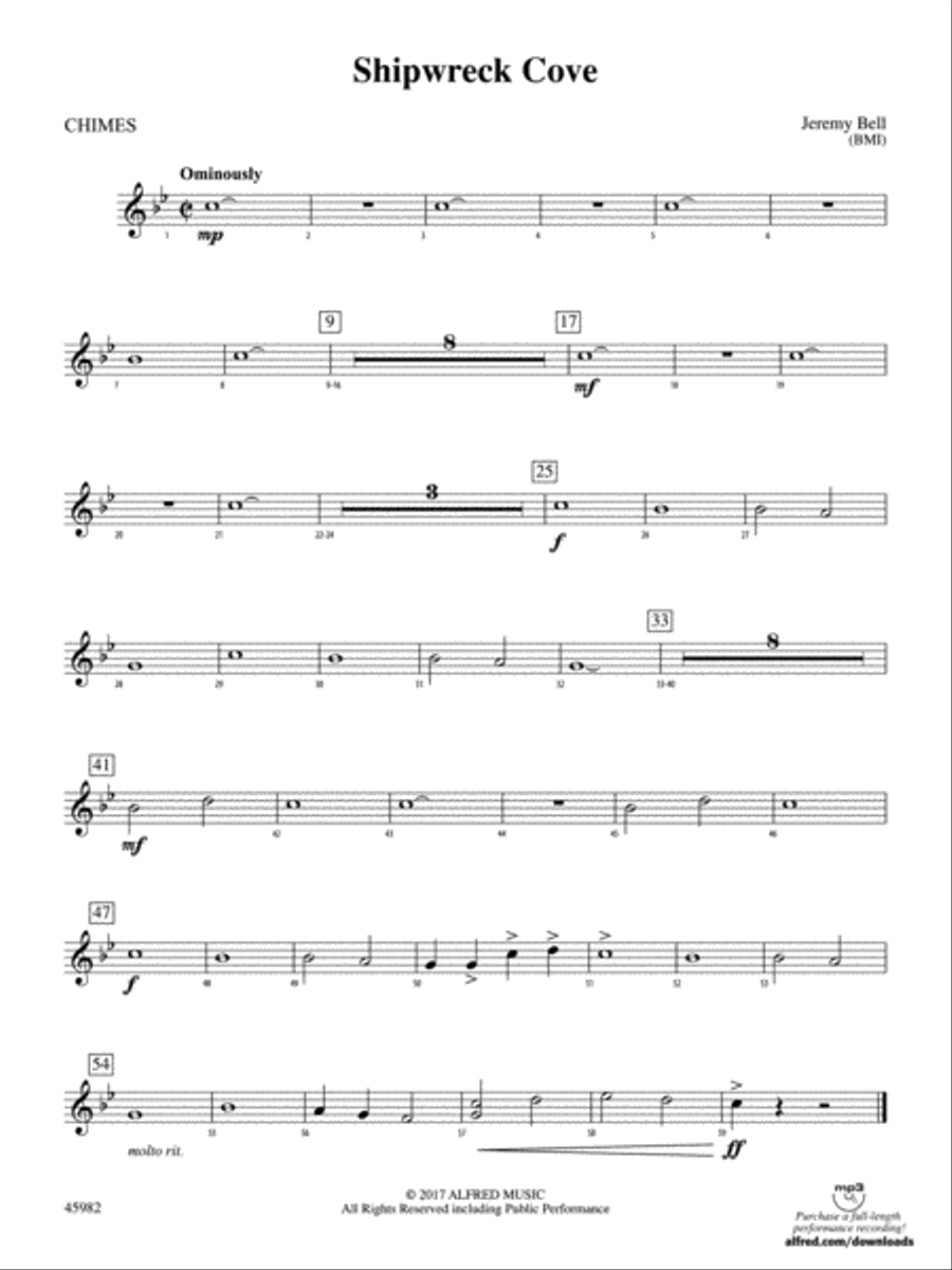 Shipwreck Cove: Chimes Concert Band scores gallery preview page 1