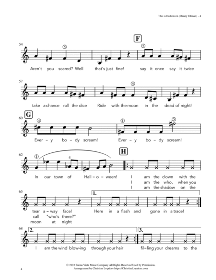 This Is Halloween Easy Piano scores gallery preview page 4