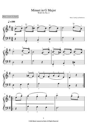 Minuet in G Major (EASY PIANO) WoO 10, No. 2 [Ludwig van Beethoven]
