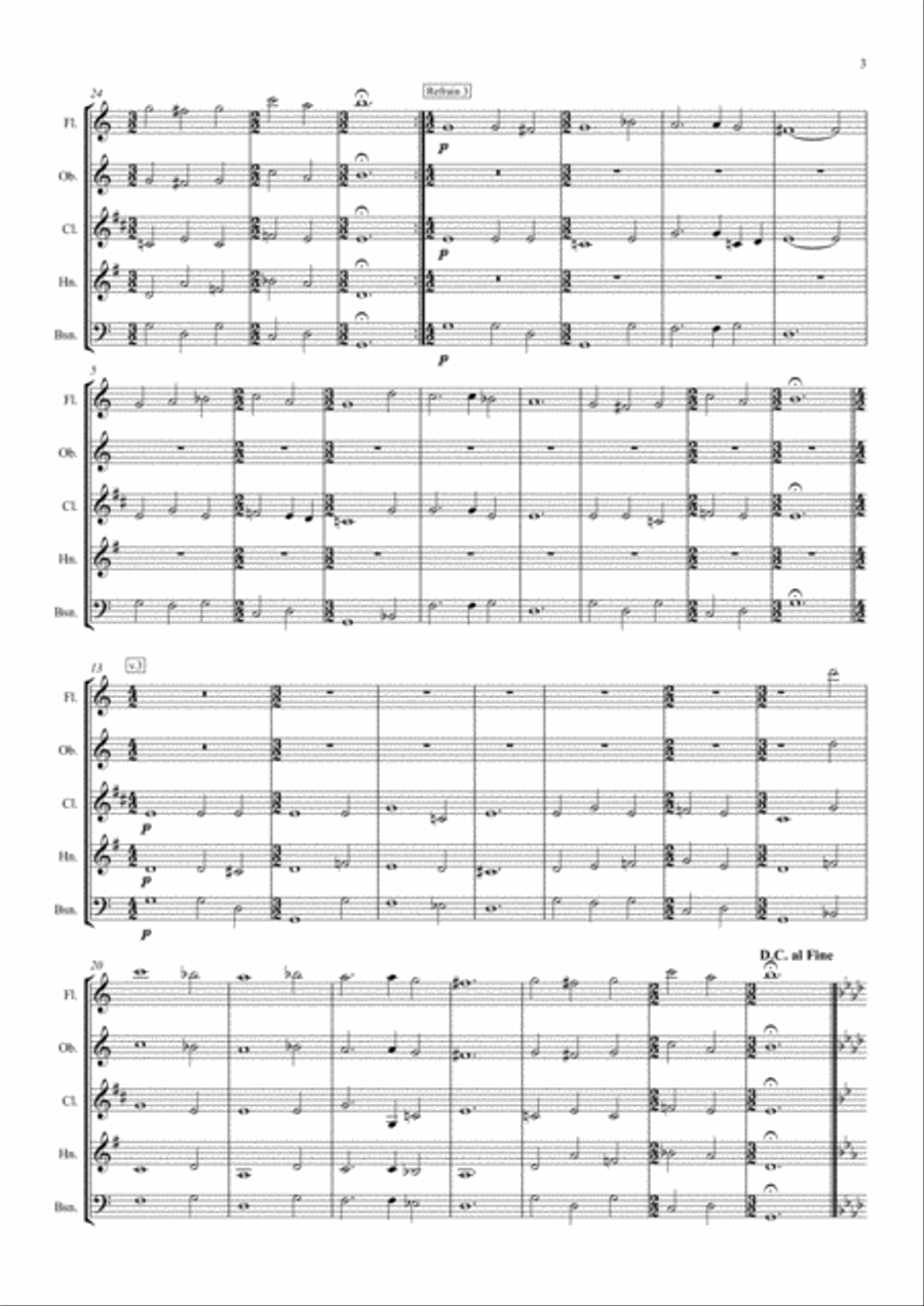 A Selection of Medieval and Unusual Carols for Wind Quintet Woodwind Quintet scores gallery preview page 3