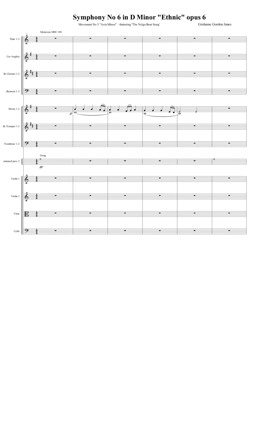 Symphony No 6 in D minor "The Ethnic World" Opus 6 - 3rd Movement (3 of 4) - Score Only