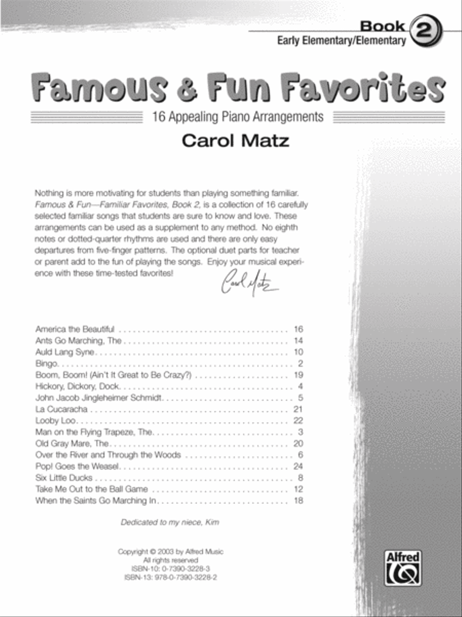 Famous & Fun Favorites, Book 2 Piano Method scores gallery preview page 2