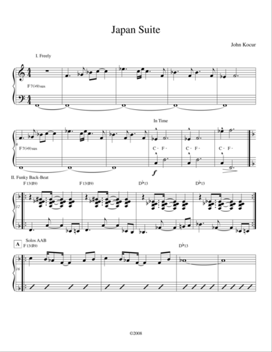Japan Suite Japan Suite Jazz Ensemble scores gallery preview page 1