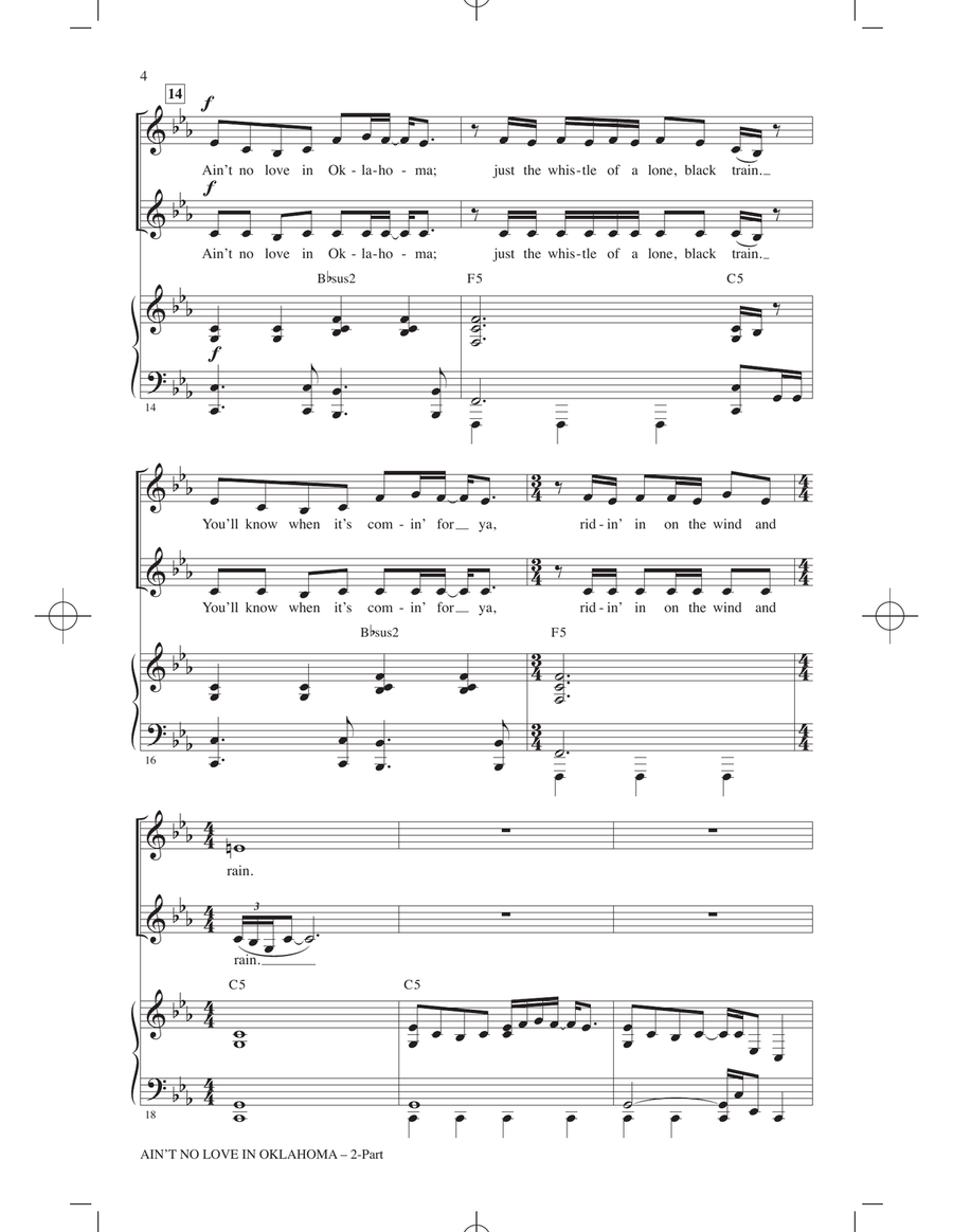 Ain't No Love In Oklahoma (from Twisters) (arr. Cristi Cary Miller) 2-Part scores gallery preview page 3