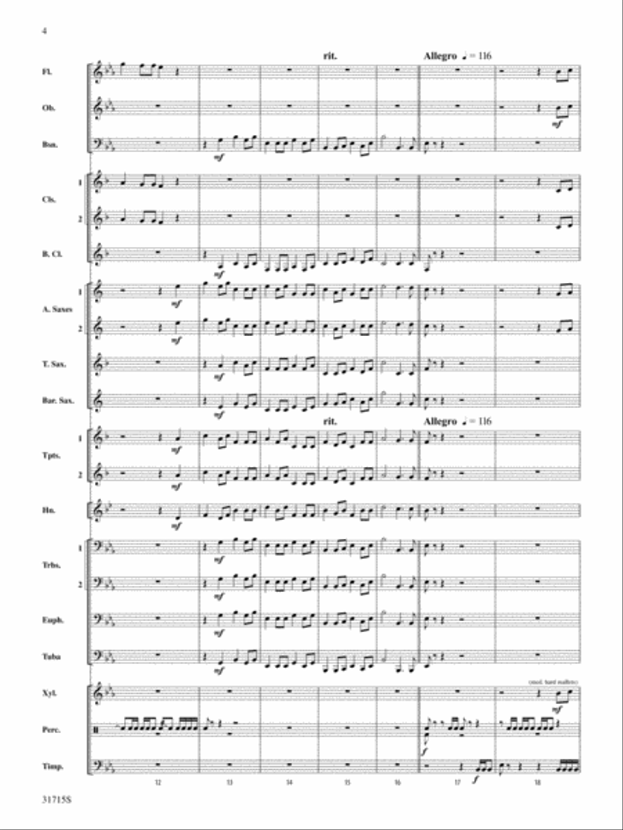 Early American Hymn Song: Score Concert Band scores gallery preview page 4