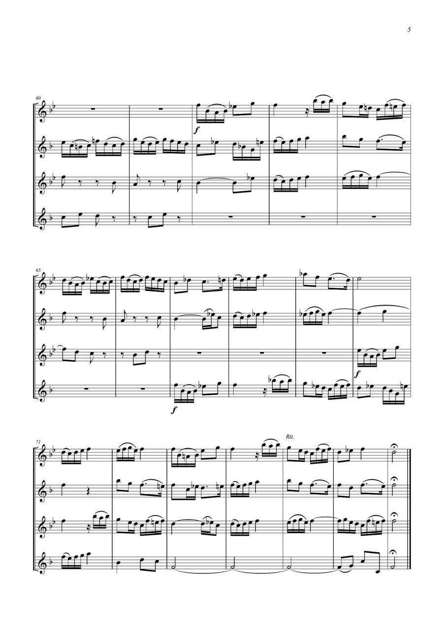 FUGA Bedrich SMETANA (1824-1884) for SAXOPHONE QUARTET Saxophone Quartet scores gallery preview page 6