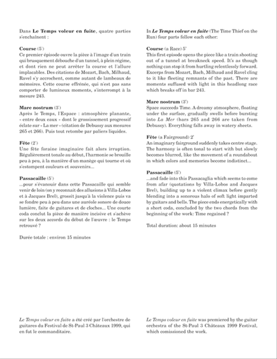 Le Temps voleur en fuite Guitar Ensemble scores gallery preview page 3