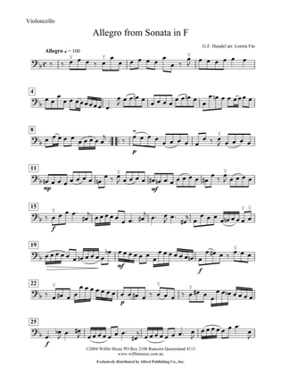 Allegro from Sonata in F: Cello
