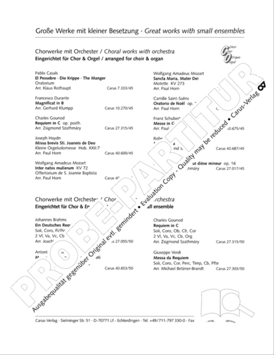 Mass in D Major (Missa in D) 4-Part scores gallery preview page 73