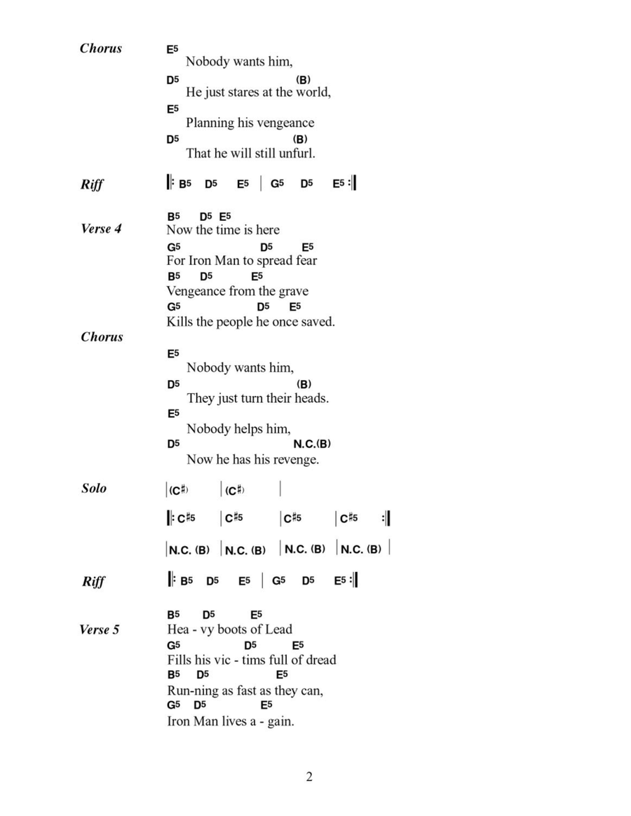 Iron Man Acoustic Guitar scores gallery preview page 2