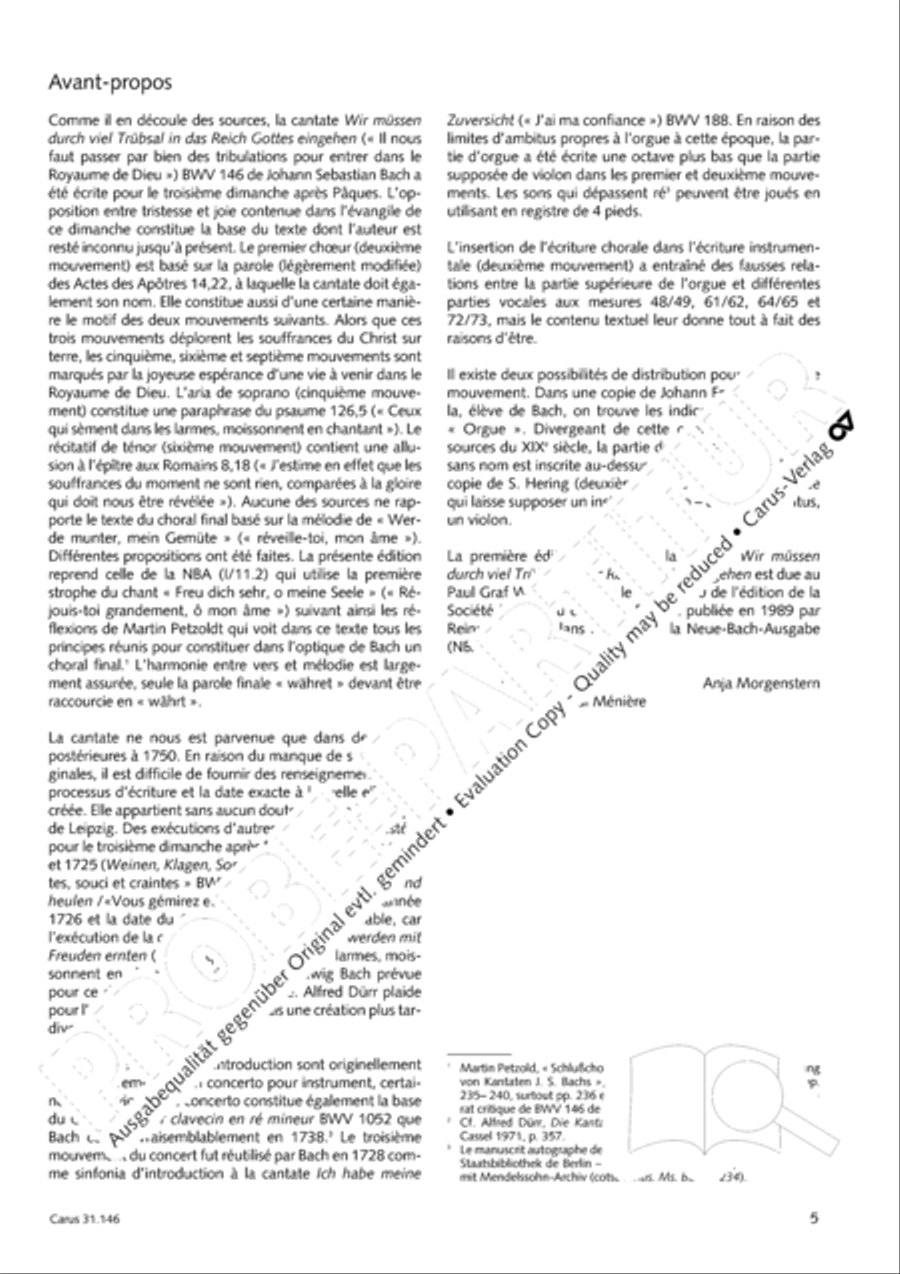 Through bitter tribulation we enter into God's kingdom (Wir mussen durch viel Trubsal in das Reich Gottes eingehen) 4-Part scores gallery preview page 6