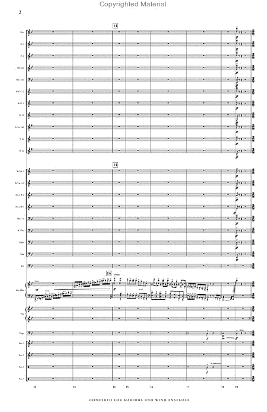 Concerto No. 2 for Marimba & Wind Ensemble Concert Band scores gallery preview page 3