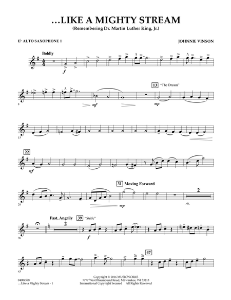 Like a Mighty Stream (for Concert Band and Narrator) - Eb Alto Saxophone 1