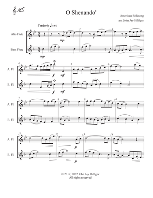Book cover for Shenandoah for Alto Flute and Bass Flute