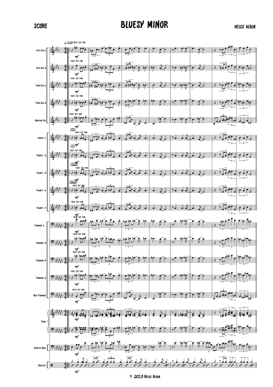 Bluesy Minor Bluesy Minor Jazz Ensemble scores gallery preview page 1