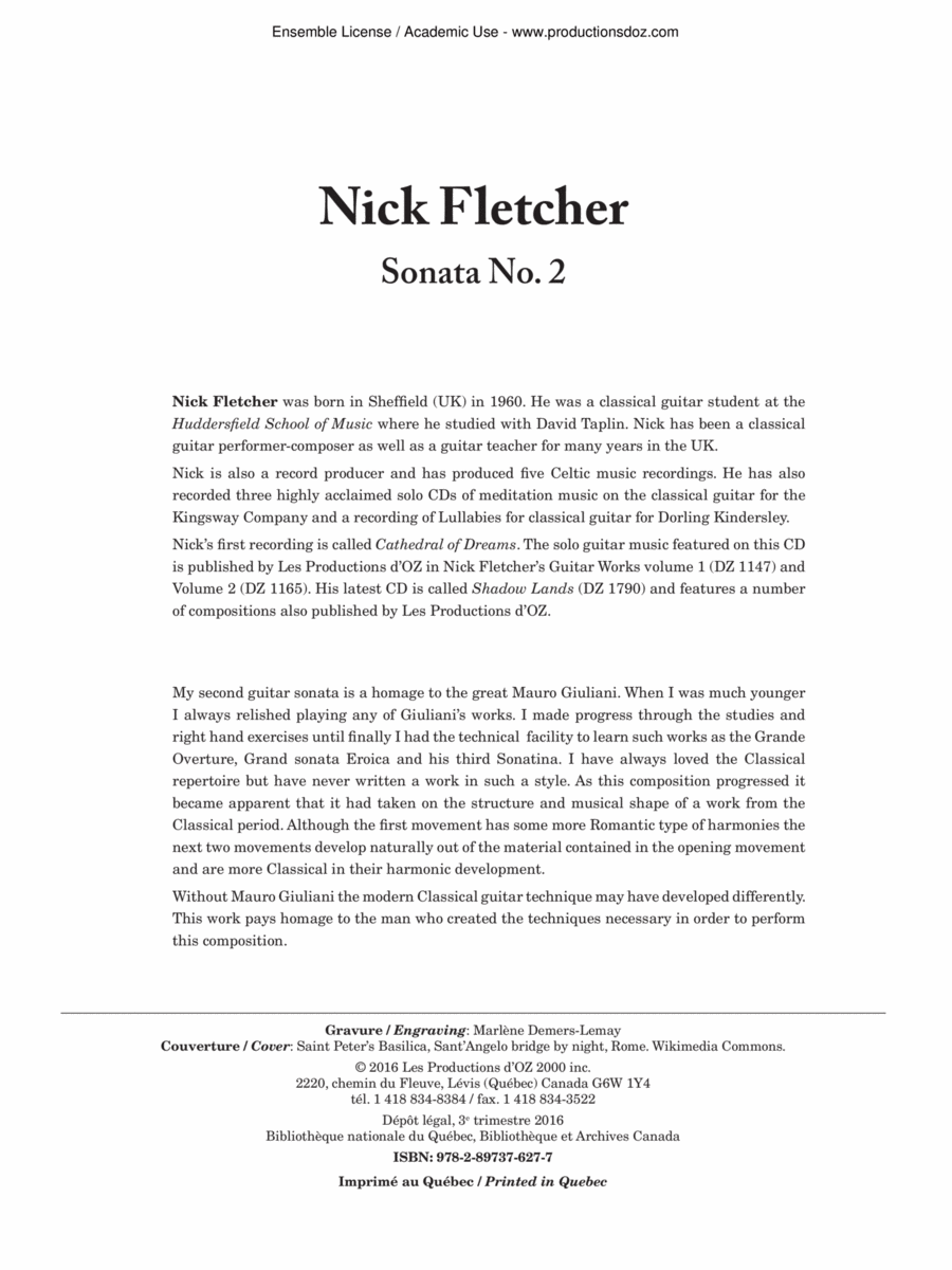 Sonata No. 2 Sonata No. 2 Classical Guitar scores gallery preview page 1
