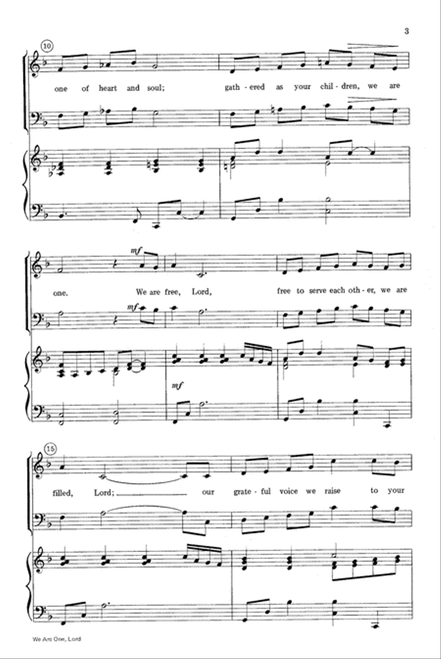 We Are One, Lord 4-Part scores gallery preview page 4