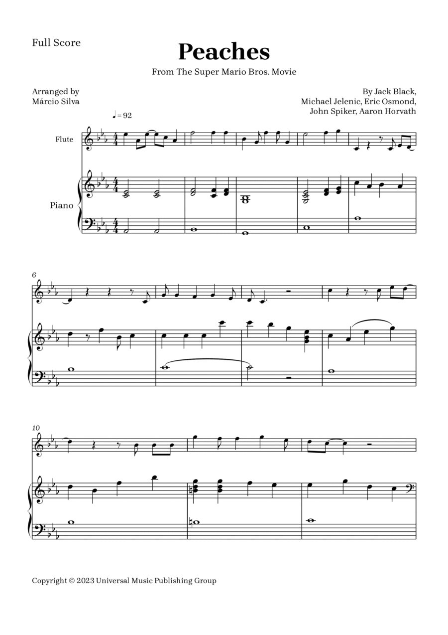 Peaches Flute Solo scores gallery preview page 1