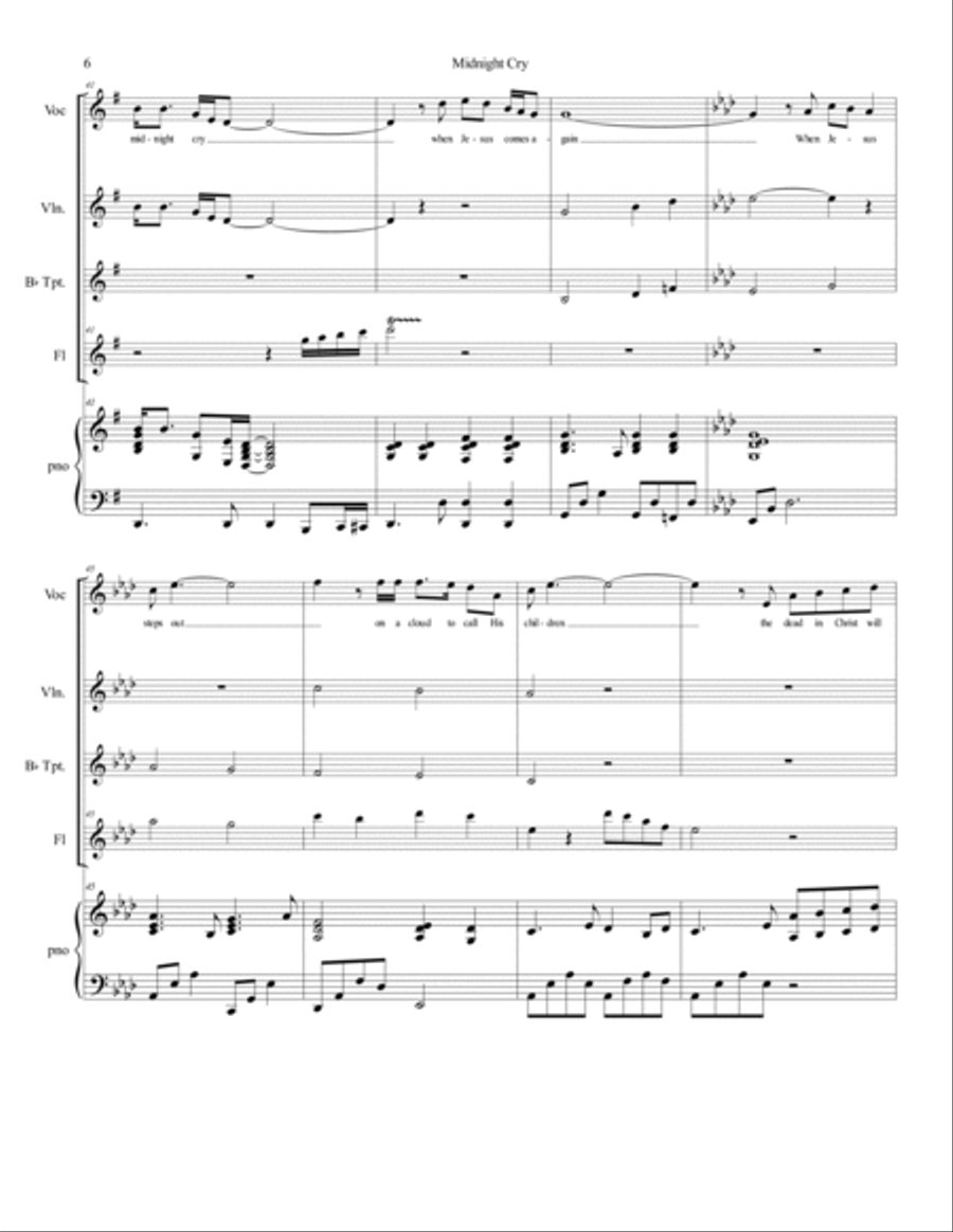 Midnight Cry Trumpet scores gallery preview page 6