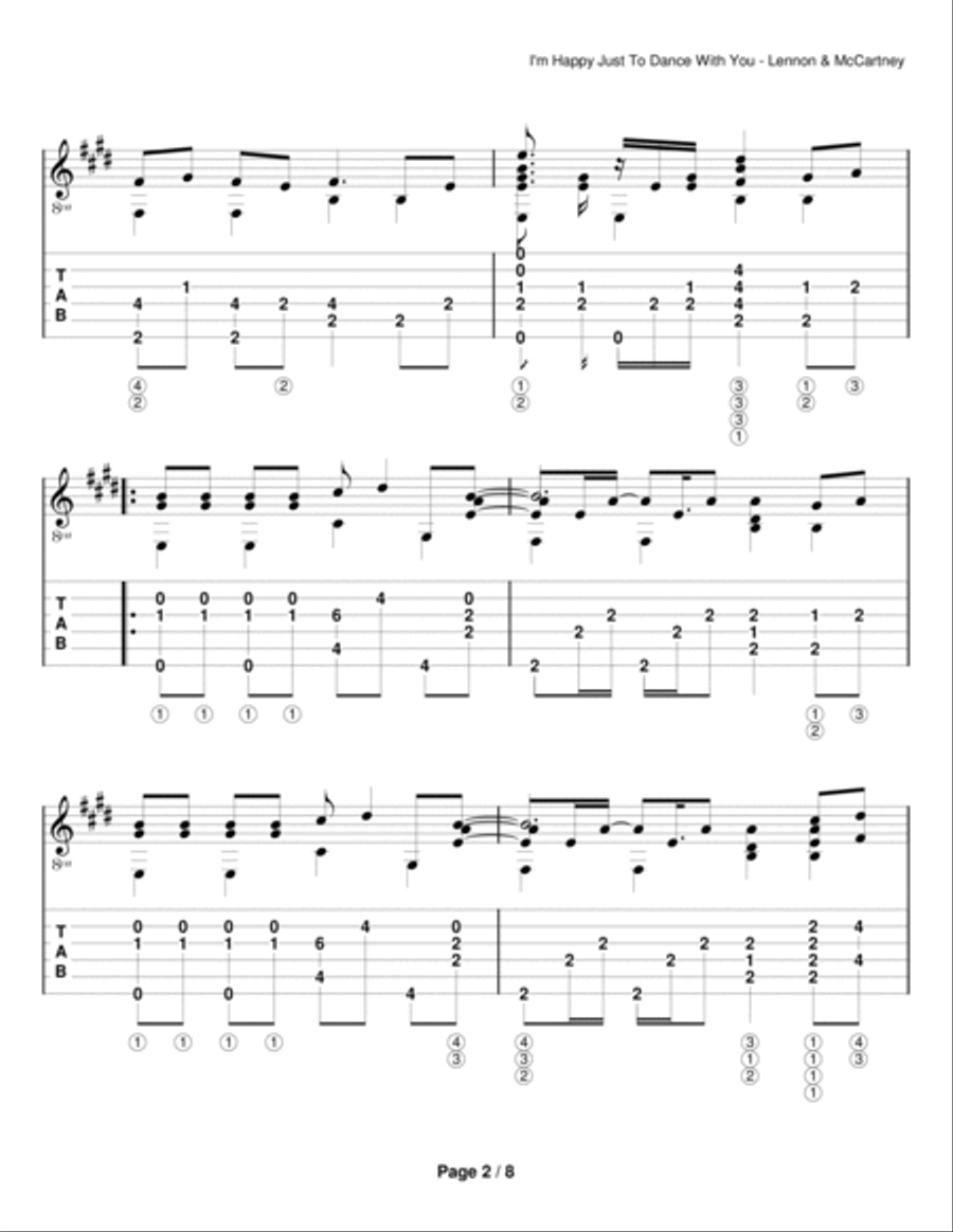 I'm Happy Just To Dance With You Electric Guitar scores gallery preview page 2
