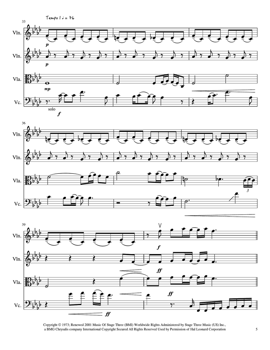 Dream On Dream On String Quartet scores gallery preview page 5