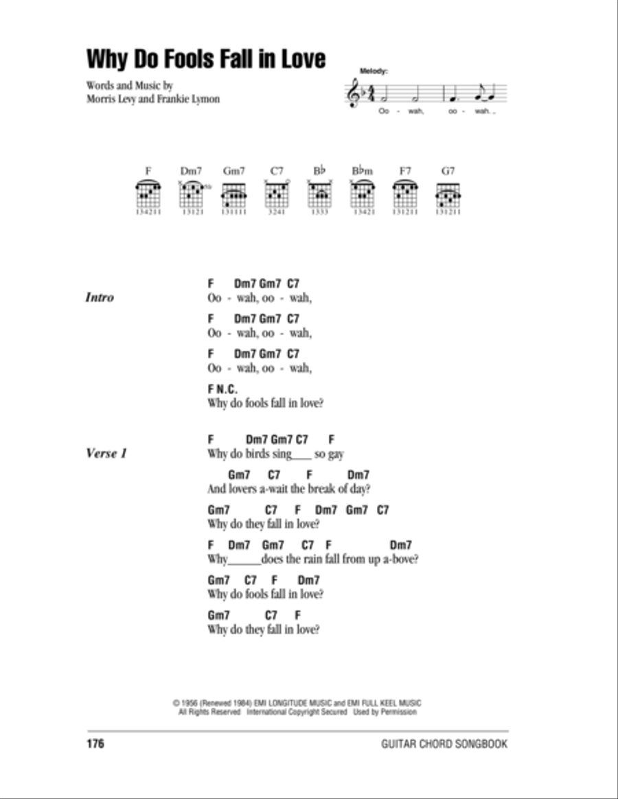 Why Do Fools Fall In Love Acoustic Guitar scores gallery preview page 1