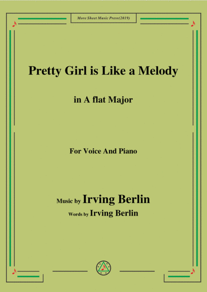 Irving Berlin-Pretty Girl is Like a Melody,in A flat Major,for Voice&Piano image number null