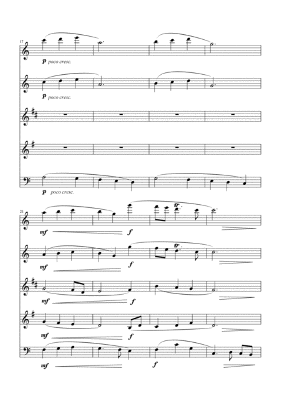 Menuett in A minor Woodwind Quintet scores gallery preview page 3
