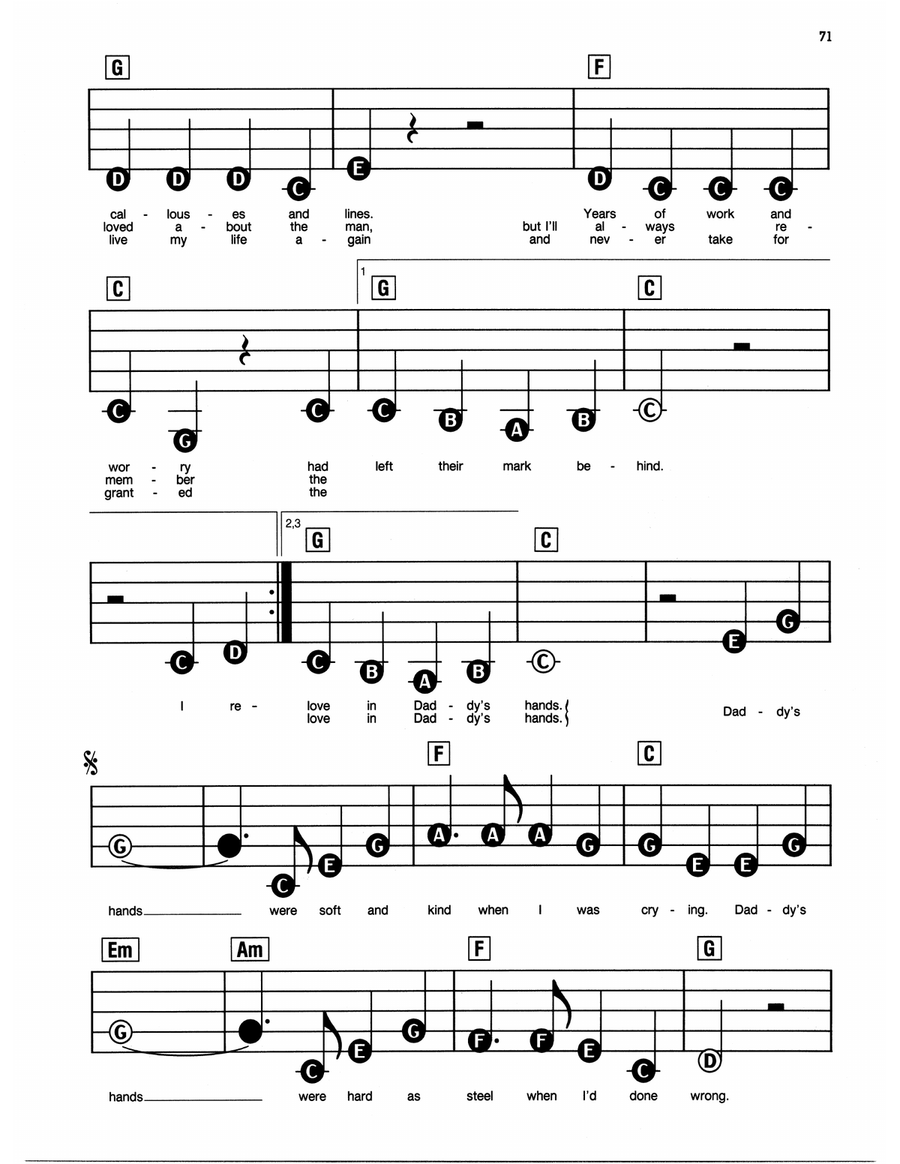 Daddy's Hands Easy Piano scores gallery preview page 2