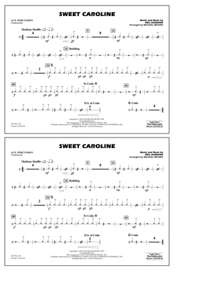 Book cover for Sweet Caroline - Aux Percussion