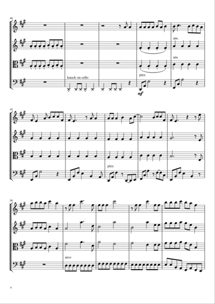 Wildest Dreams String Quartet scores gallery preview page 4