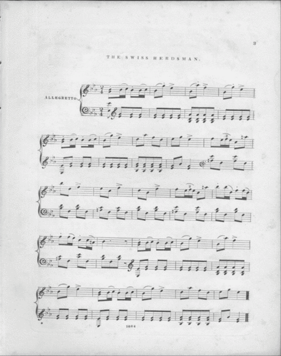 The Swiss Herdsman, a very favorite Melody Piano Solo scores gallery preview page 2